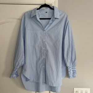 Oversized Striped Button Down